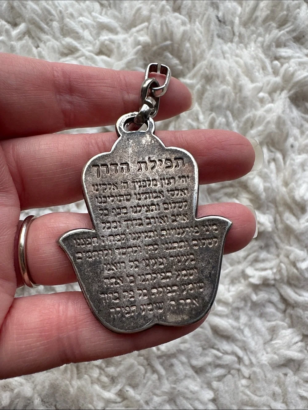 Silver Tone Hamsa Pendant